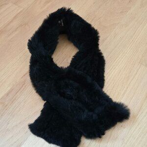 Danier Black Rabbit fur neck scarf
